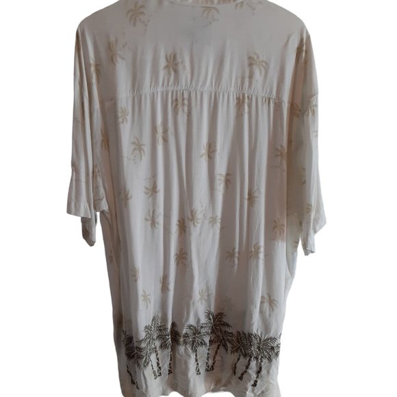 Quicksilver Silver Edition Palm Tree Tropical Mens Shirt Short Sleeve - Picture 3 of 9